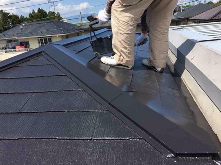 滋賀県蒲生郡屋根上塗り塗装工事