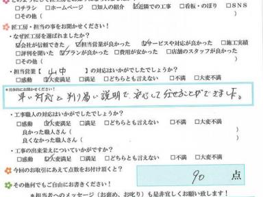 丁寧で綺麗な施工に大変満足です